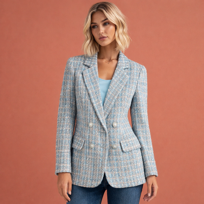 Tailored Tweed Blazer for Women with Classic Buttons | Laura