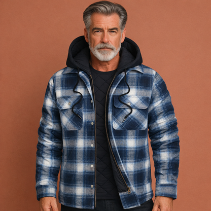 Checked men's jacket with hood | Bertus