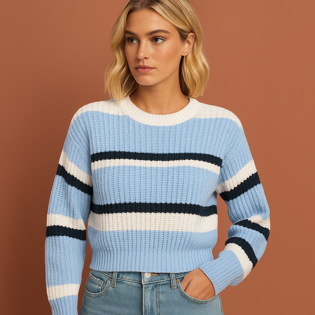 Striped sweater with a comfortable fit for women | Bo