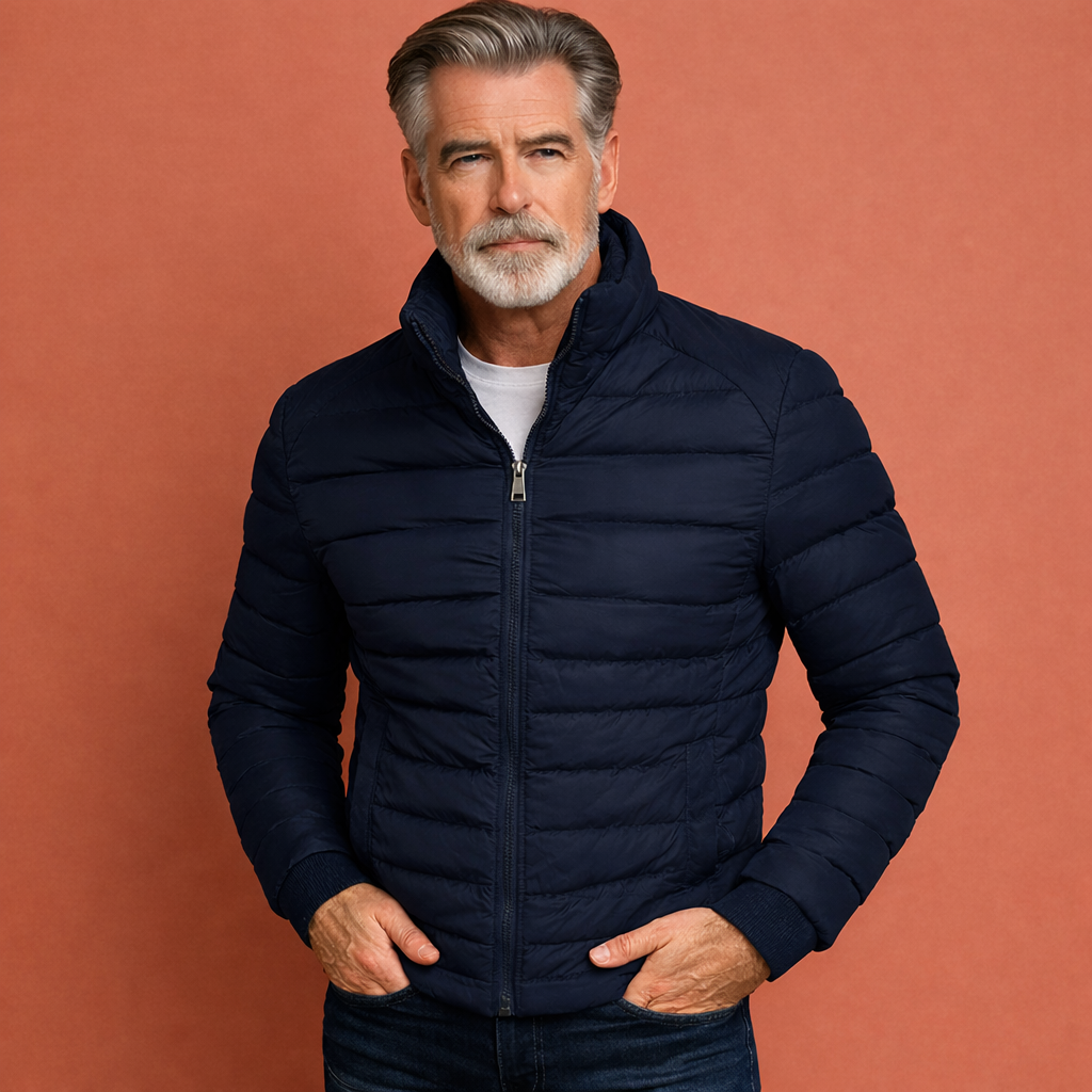 Padded jacket with stand-up collar and slim fit for men | Frits