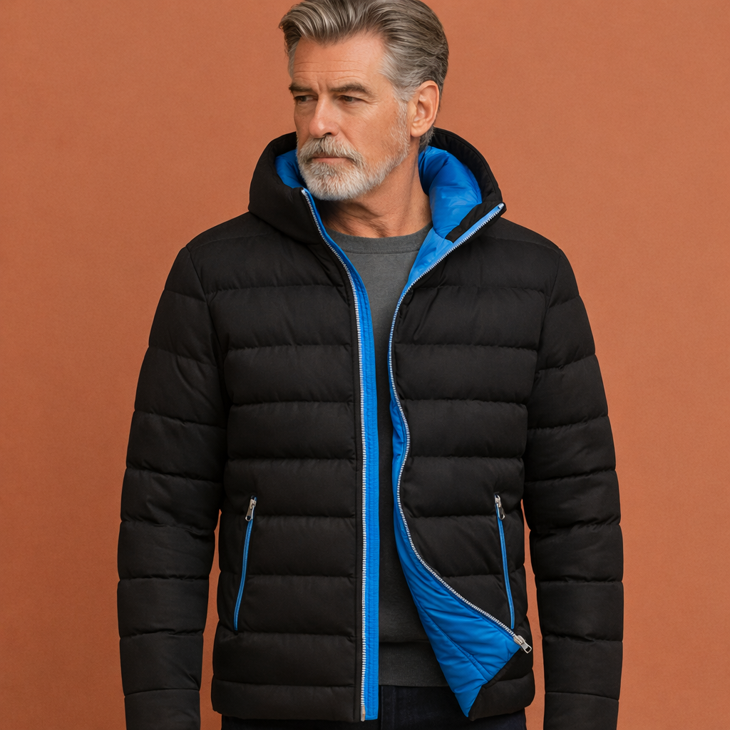 Padded Winter Jacket with Zipper Pockets for Men | Johannes