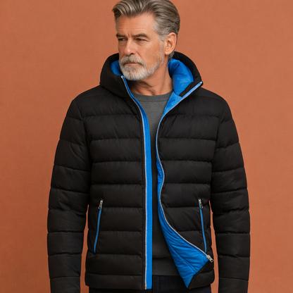 Padded Winter Jacket with Zipper Pockets for Men | Johannes