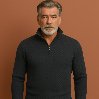 Modern half zip knitted sweater for men | Brett