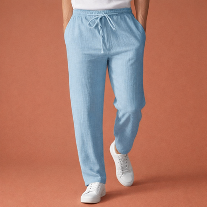 Long men's trousers with elastic waistband and drawstring for men | Ewout