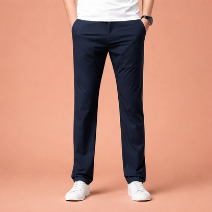 Slim fit men's trousers with zipper and classic pockets for men | Mika