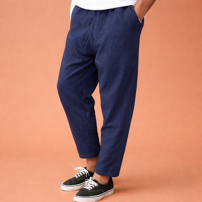 Vintage corduroy pants with cropped loose fit for men | Cornelis