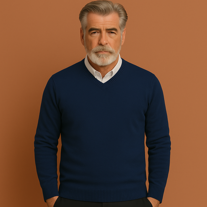 Classic Men's Sweater with V-Neck | Sander