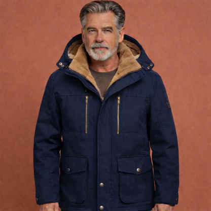 Jacket with zipper and hood for men | Boudewijn