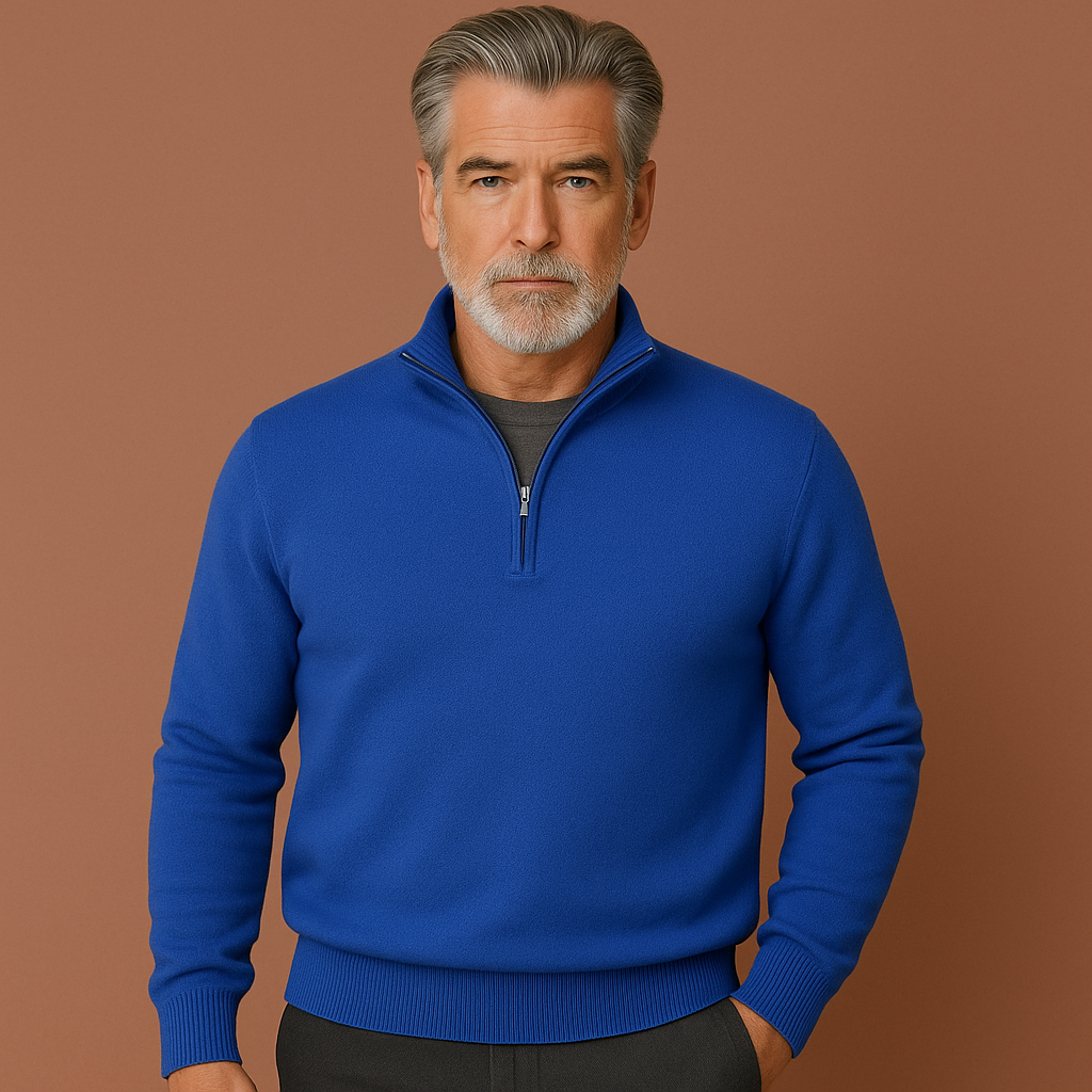 Comfortable men's sweater with quarter zip | Mark