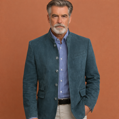 Classic coat with stand-up collar for men | Koenraad