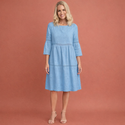 Long Sleeve Dress with Round Neck for Women | Belena