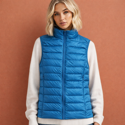 Warm sleeveless winter gilet for women with zipper | Iris