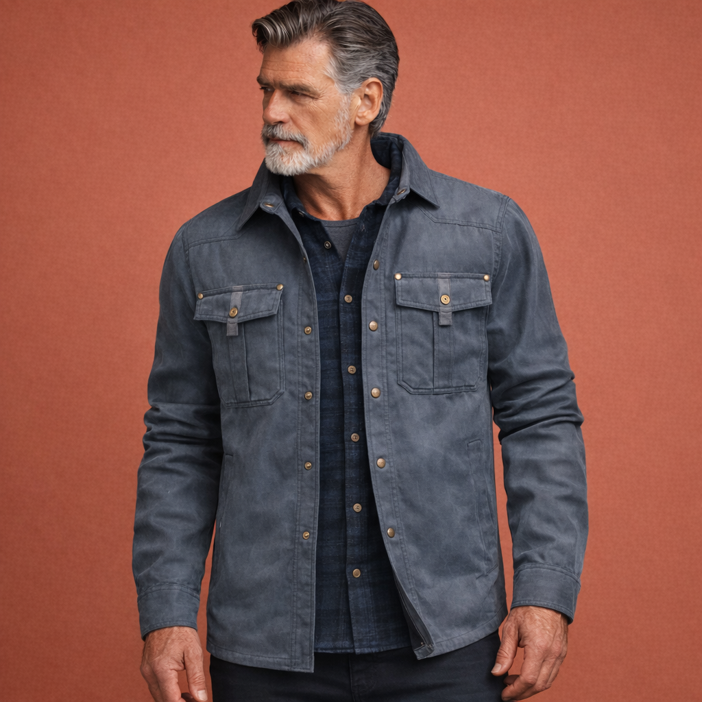 Shirt jacket with checked lining for men | Franciscus