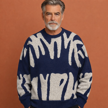 Oversized sweater with a comfortable fit for men | Clay