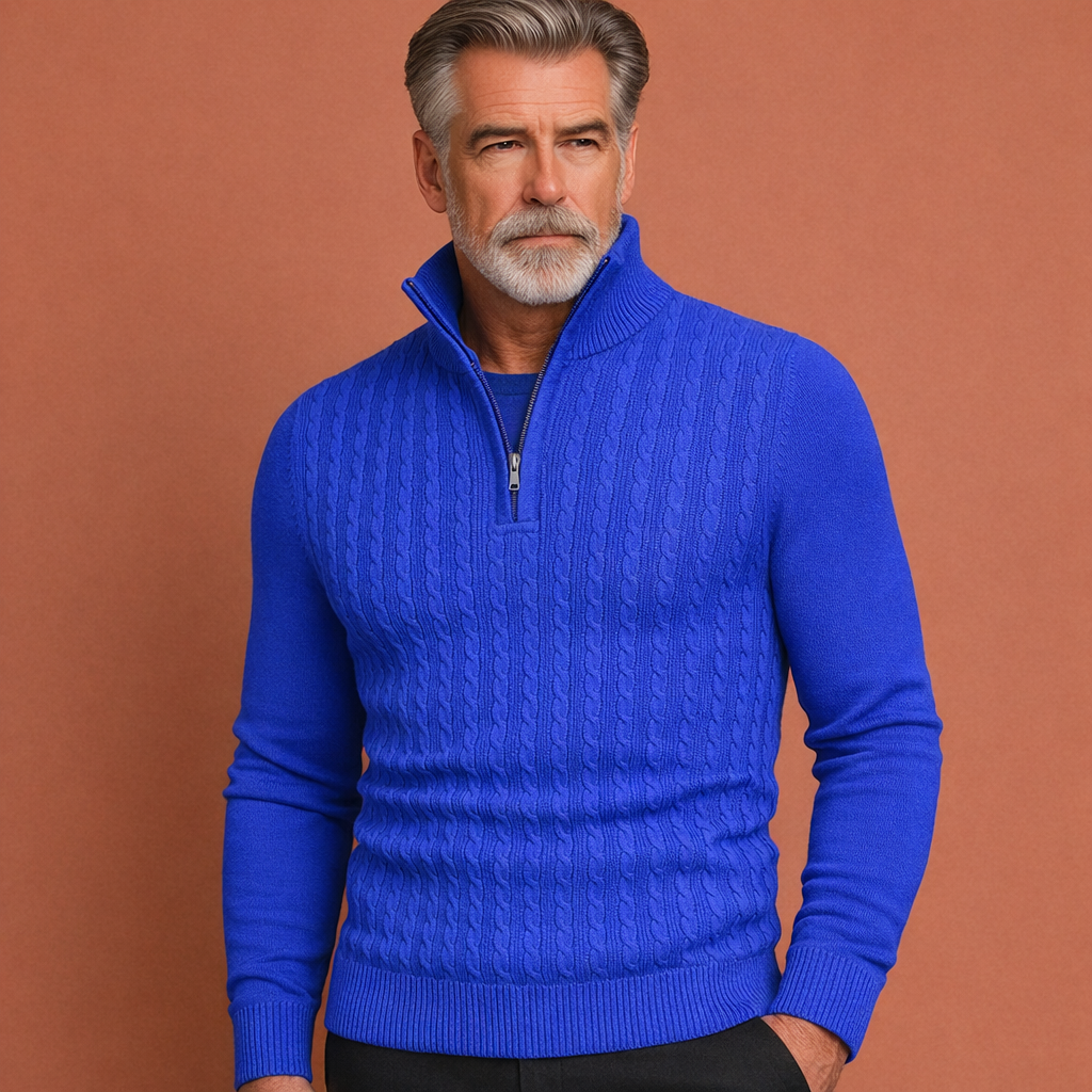Stylish sweater for men with classic cable pattern | Bastiaan