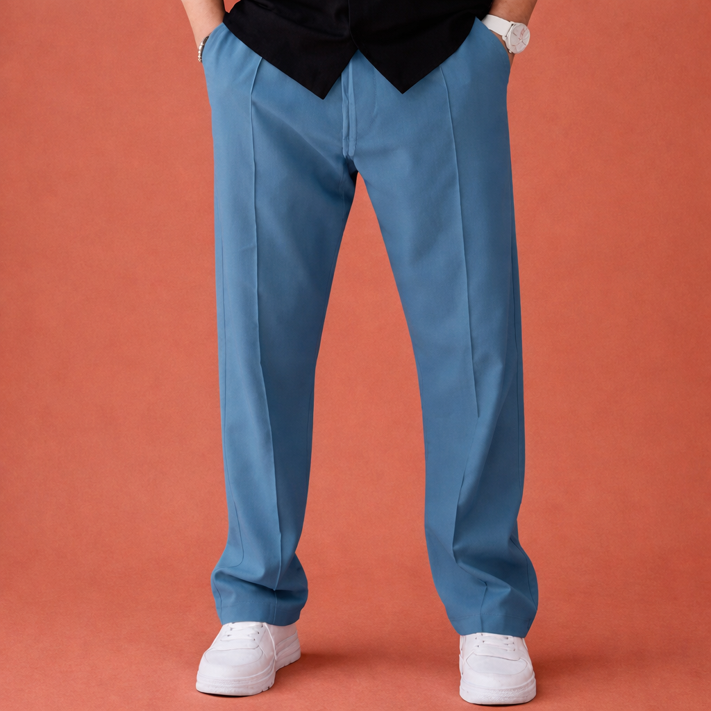 Wide men's trousers with adjustable waist and straight legs for men | Dirk