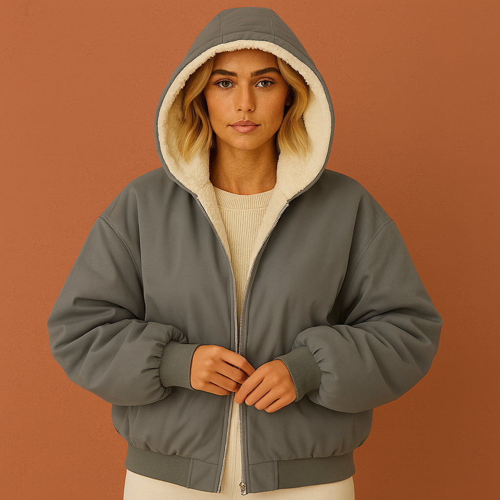 Winter coat with hood and zipper for women | Aletta