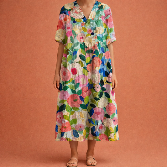 Maxi Floral Spring Dress for Women with Colorful Design | Karlotta