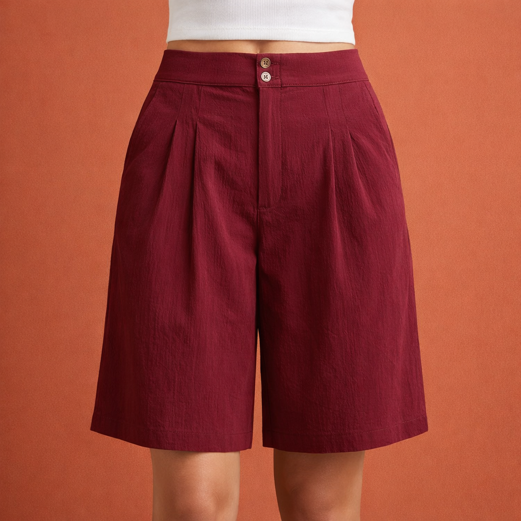 High waisted wide leg shorts for women with an elegant fit | Zafina