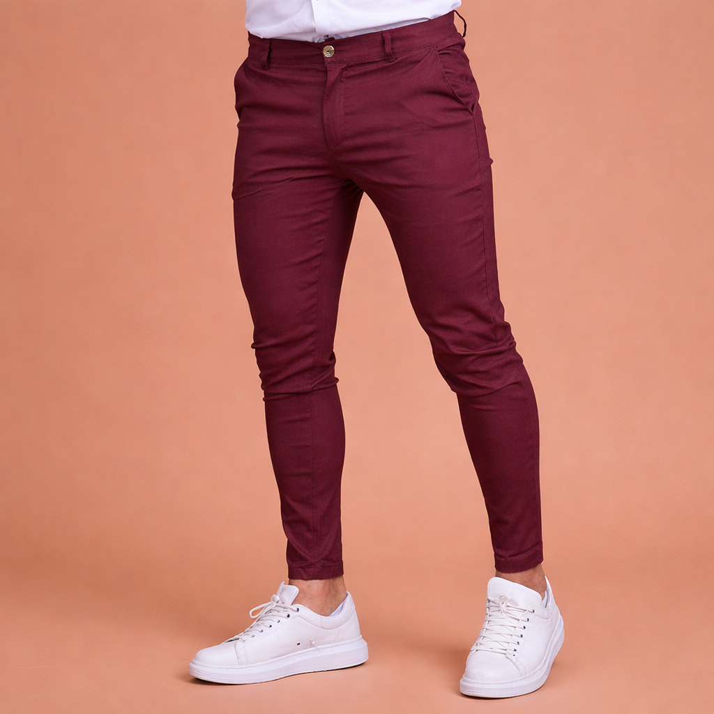 Slim fit chino pants with tapered fit for men | Aron