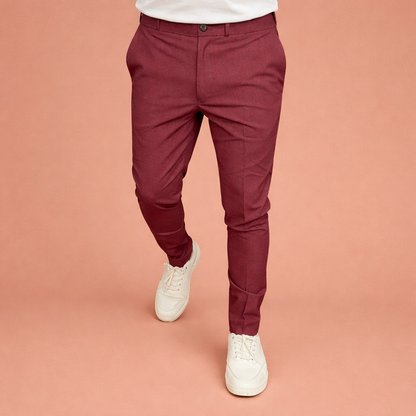Modern men's trousers with elastic waistband and straight fit for men | Senne