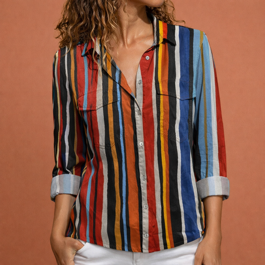 Ladies' blouse with print and button closure | Virelle