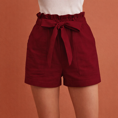 High-waisted shorts for women with drawstring and pockets | Elvara