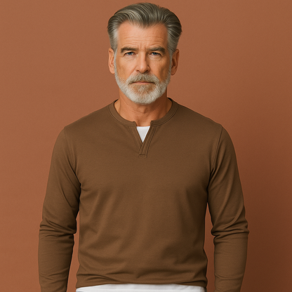 Casual longsleeve with V-neck for men | Coen