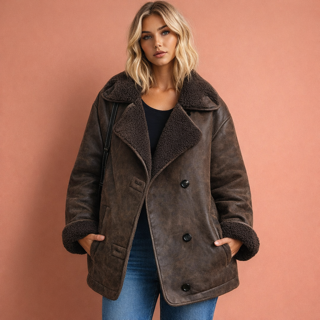 Stylish Women's Coat with Lapel Collar | Beatrix