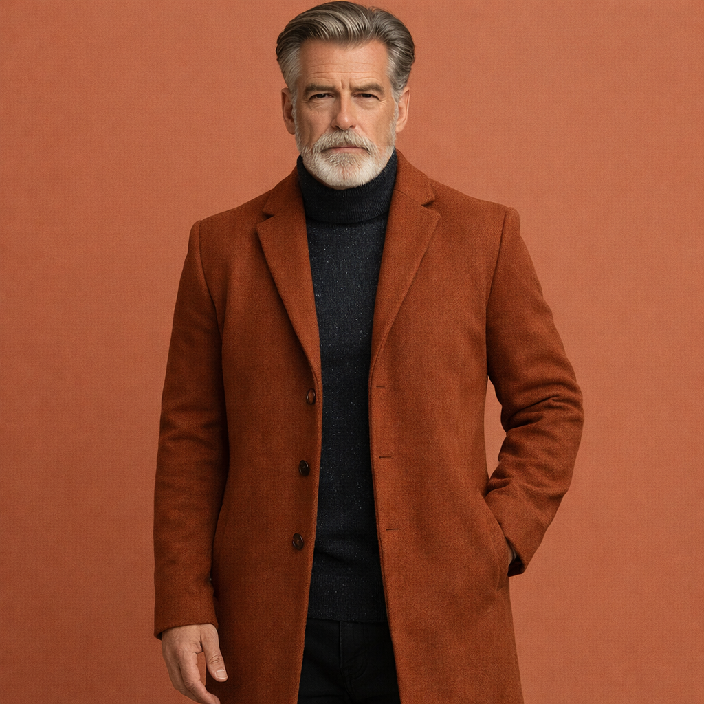 Elegant mid-length coat with a classic look for men | Gregoor