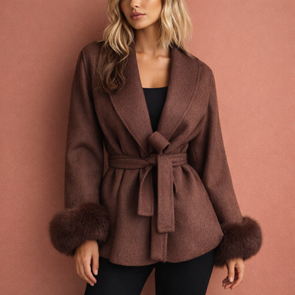 Elegant long coat with stylish finish for women | Gerda