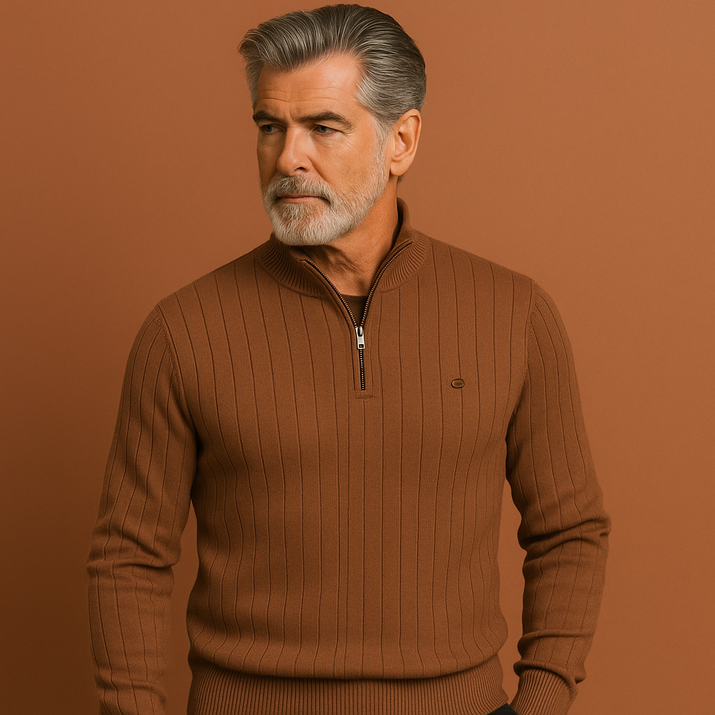 Knitted Zip-Up Sweater for Men | Maarten