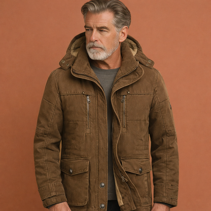 Jacket with zipper and hood for men | Boudewijn