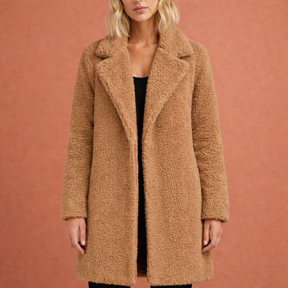Stylish Long Coat for Women with Wide Lapels | Renske