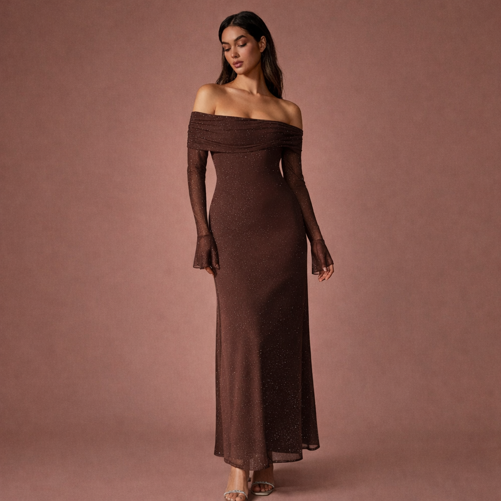 Strapless Evening Dress with Glitter Accents for Women | Cobie