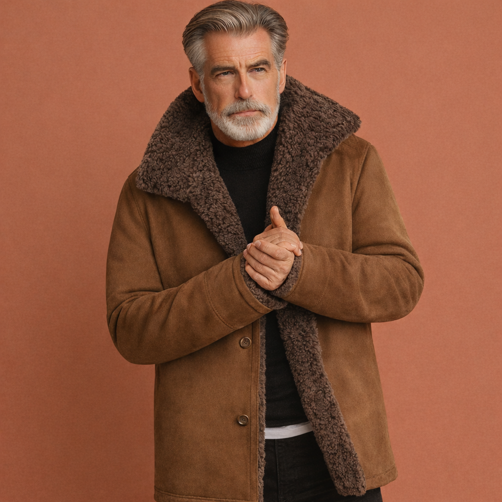 Warm winter jacket for men with wide collar | Hubert