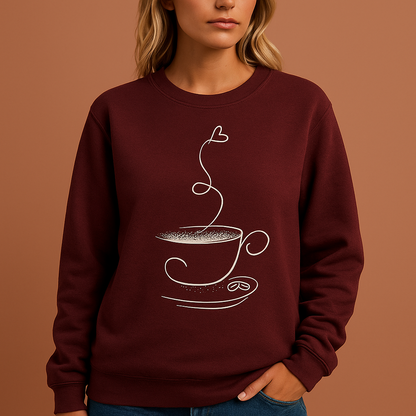Graphic Sweatshirt with Coffee Motif for Women | Heidi