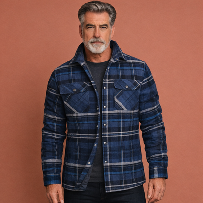 Checked overshirt jacket for men for everyday use | Derk