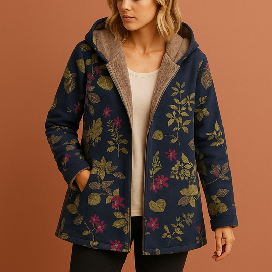Women's Intermediate Jacket with Floral Print and Pockets | Femke