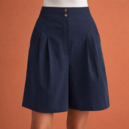 High waisted wide leg shorts for women with an elegant fit | Zafina