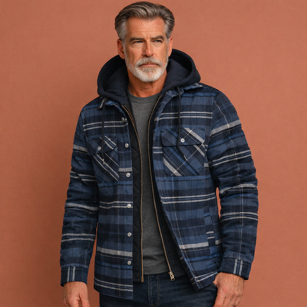 Checked men's jacket with hood | Bertus