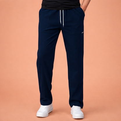 Straight men's trousers with elastic waist and drawstring for everyday comfort | Jelle