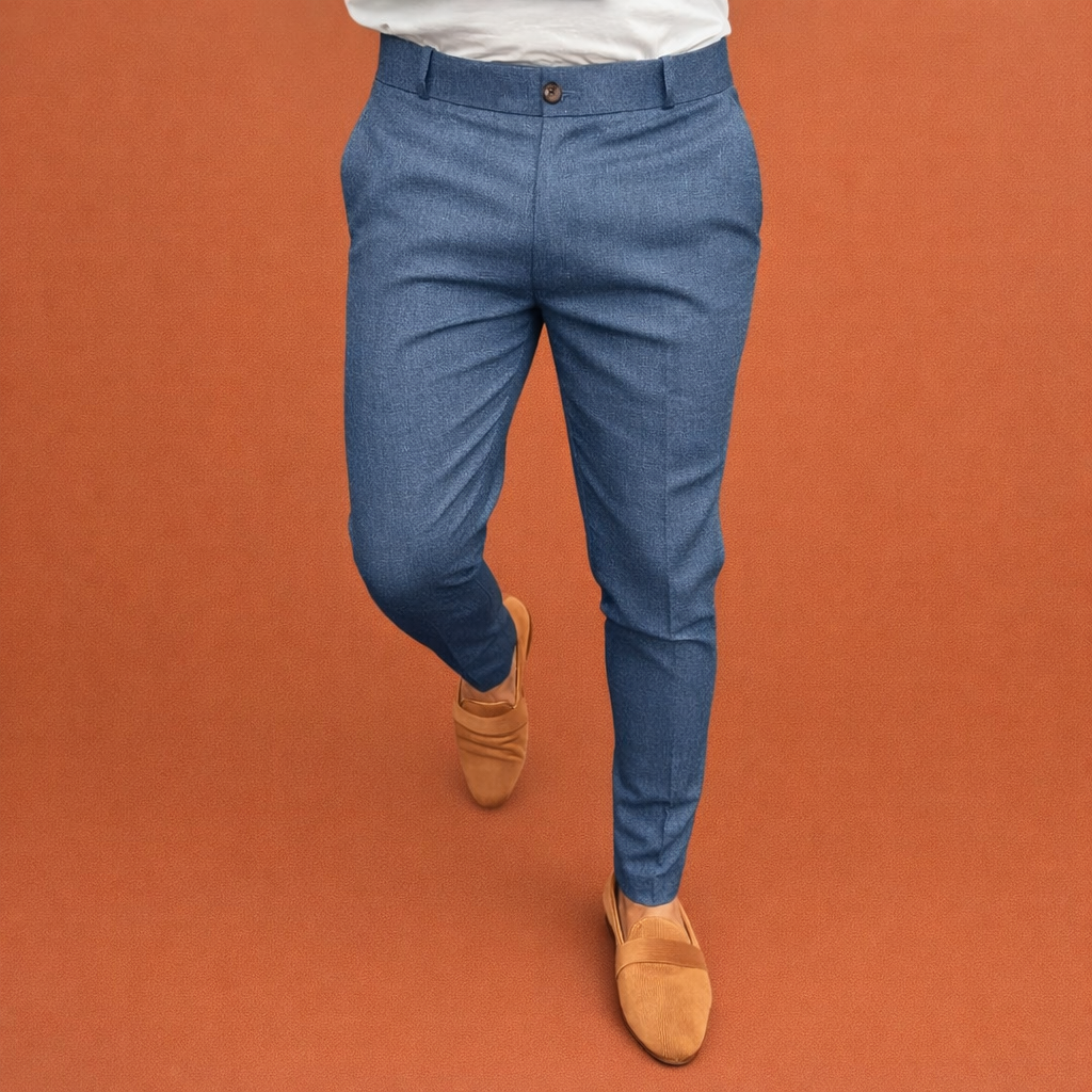 Modern men's trousers with elastic waistband and straight fit for men | Senne