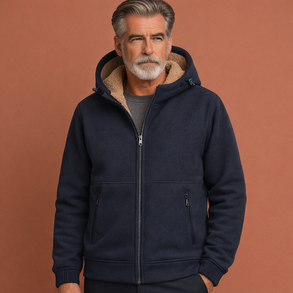 Men's jacket with hood and zipper for daily use | Clemens