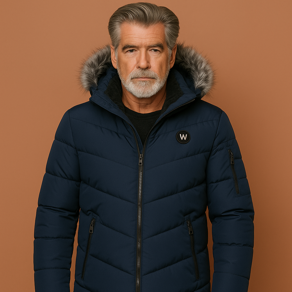 Long stylish winter coat with hood for men | Bram