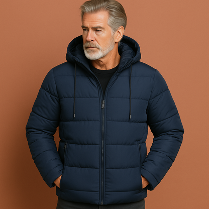 Warm Sherpa-lined winter jacket with hood for men | Jerome
