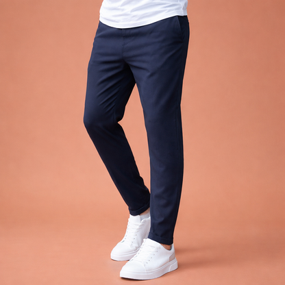 Slim-fit men's trousers with elastic waistband and drawstring for men | Maurits