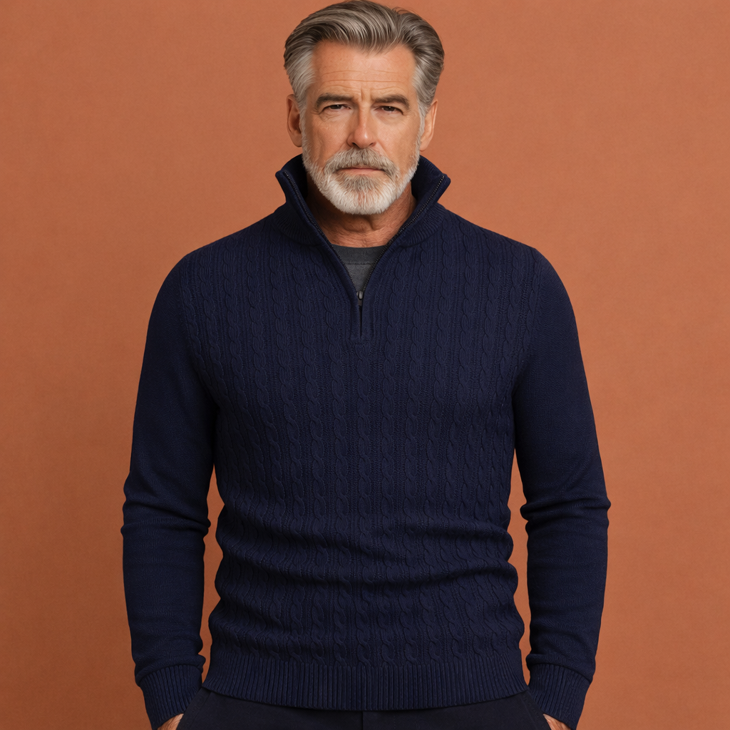 Stylish sweater for men with classic cable pattern | Bastiaan