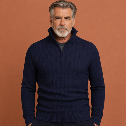 Stylish sweater for men with classic cable pattern | Bastiaan