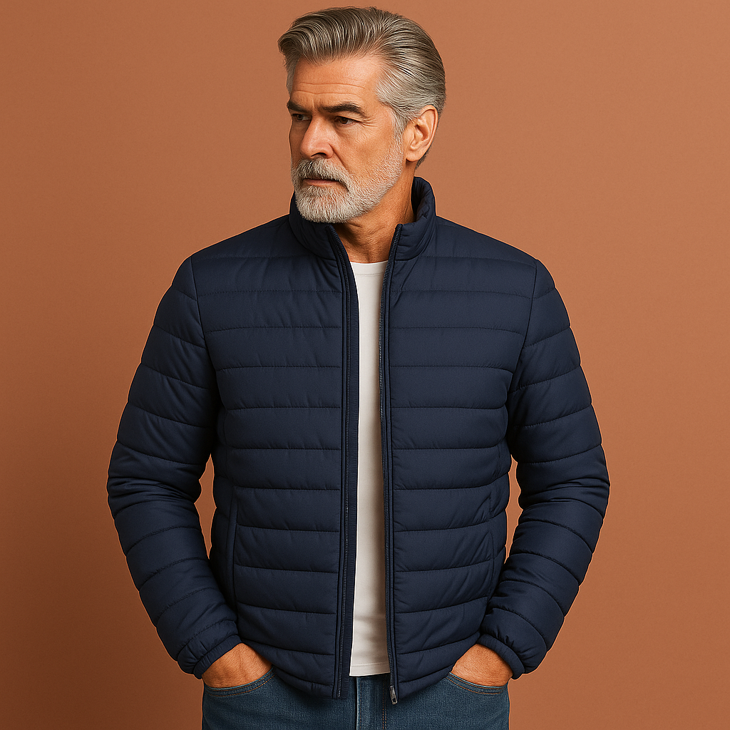 Stylish Mid-Season Jacket with Stand-Up Collar for Men | Wouter
